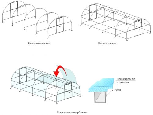 Парник из пластиковых труб с поликарбонатом